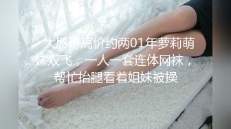   大屌哥高价约两01年萝莉萌妹双飞，一人一套连体网袜，帮忙抬腿看着姐妹被操