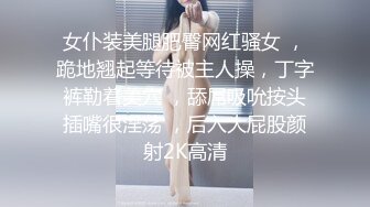 女仆装美腿肥臀网红骚女 ，跪地翘起等待被主人操，丁字裤勒着美穴 ，舔屌吸吮按头插嘴很淫荡 ，后入大屁股颜射2K高清